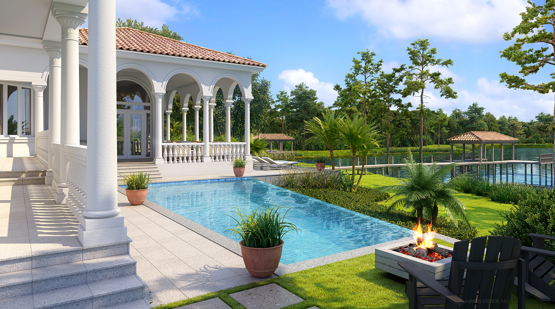 Photorealistic custom home rendering for Central Florida builders #3